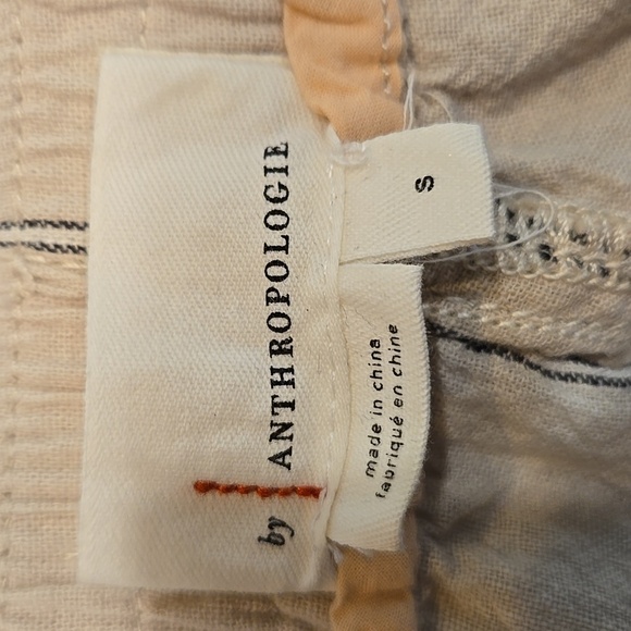 ANTHROPOLOGIE LINEN BLEND STRIPED WIDE LEG PANTS. SIZE SMALL. - Picture 3 of 9